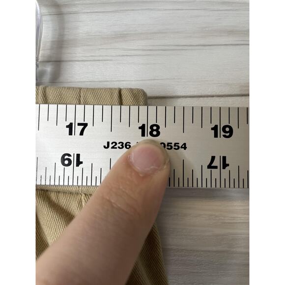 Lands End Pants Womens 14 Khaki Mid Rise Chino Elastic Waist Pull-On Stretch - Picture 3 of 12